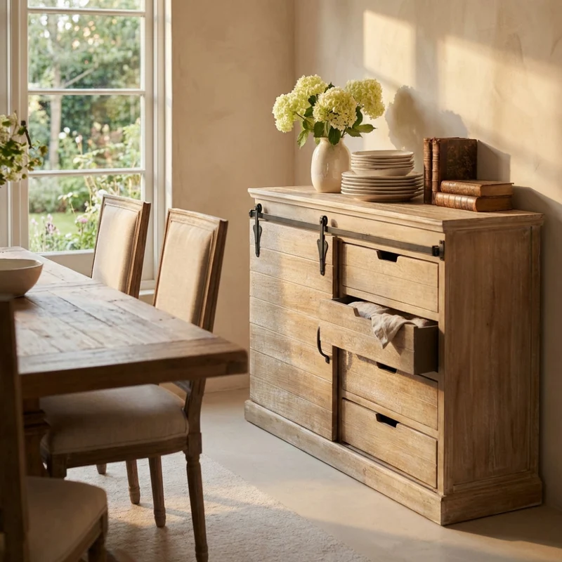 Mobile "Colum" marrone, in metallo e legno, per interno 124 x 43 x 81,5 h cm