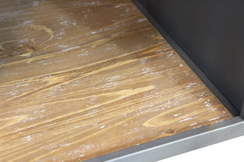 Vetrina "Christian" nero e marrone in acciaio e legno, per interno 124 x 39,5 x 80 h