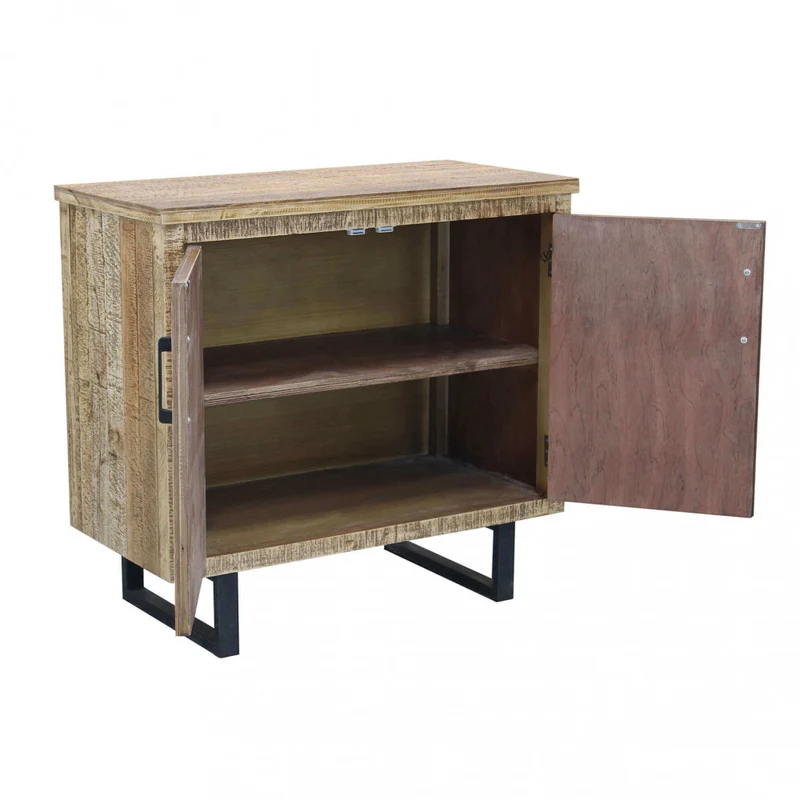 Mobile "Benson" con 3 ante con gambe in metallo nero 135 x 45 x 83 cm