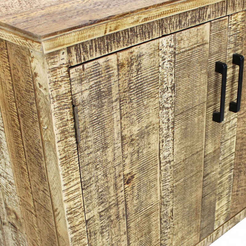Mobile "Benson" con 3 ante con gambe in metallo nero 135 x 45 x 83 cm