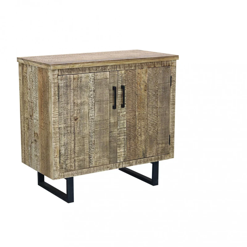 Mobile "Benson" con 3 ante con gambe in metallo nero 135 x 45 x 83 cm