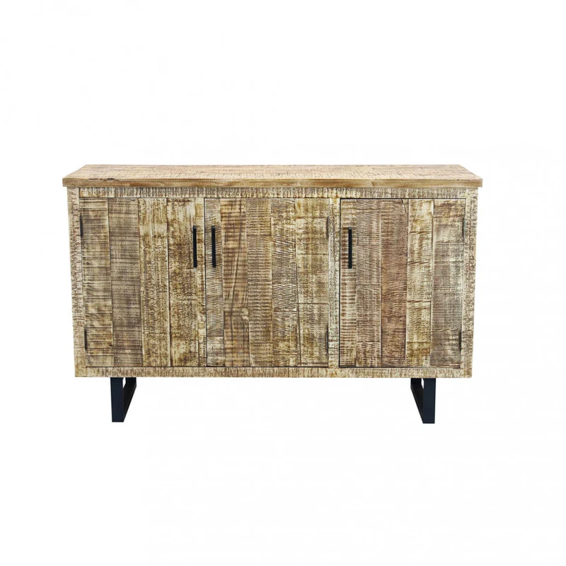 Mobile "Benson" con 3 ante con gambe in metallo nero 135 x 45 x 83 cm