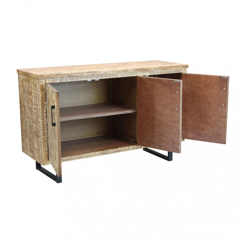 Mobile "Benson" con 3 ante con gambe in metallo nero 135 x 45 x 83 cm