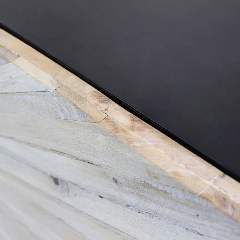 Mobile "Spencer" con decoro naturale con 3 ante in legno di mango con struttura in ferro, 150 x 40 x 85 h cm