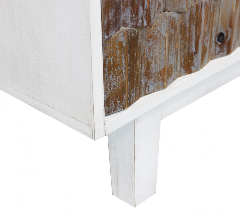 Mobile "Angus" con 2 ante con decoro color naturale, 90 x 50 x 89 h cm