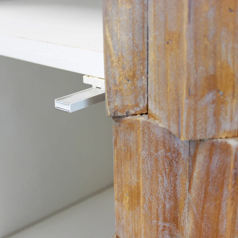 Mobile "Angus" con 2 ante con decoro color naturale, 90 x 50 x 89 h cm