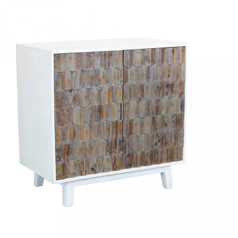 Mobile "Angus" con 2 ante con decoro color naturale, 90 x 50 x 89 h cm