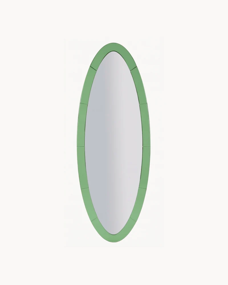 Specchio ovale con cornice in vetro Oslo
