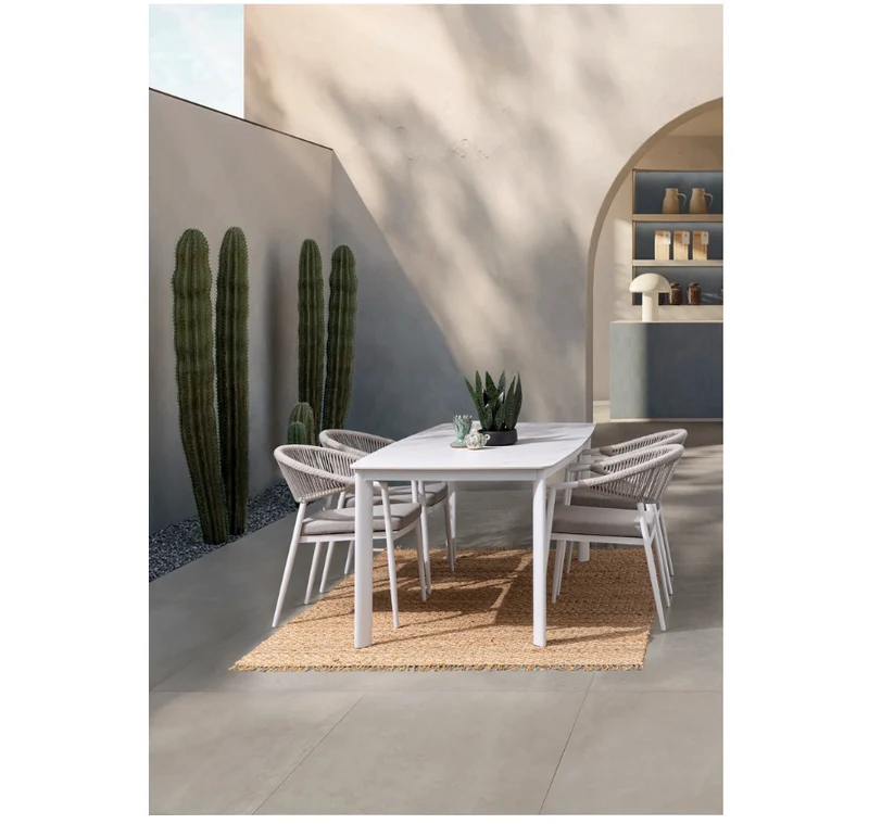 Tavolo "Alcora" struttura in alluminio verniciato a polvere 180 x h 75 cm per arredo casa