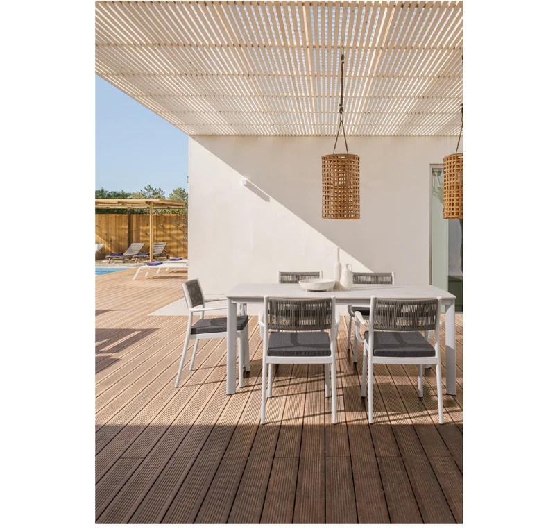 Tavolo "Alcora" struttura in alluminio verniciato a polvere 180 x h 75 cm per arredo casa