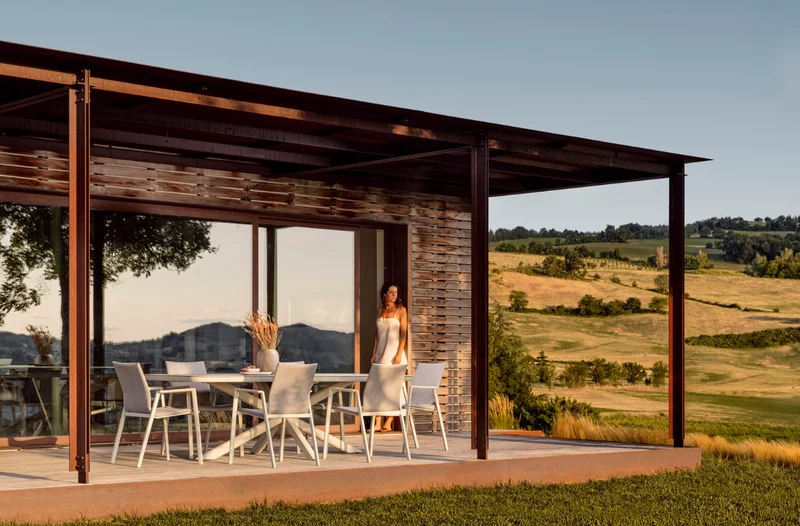 Tavolo "Isacco" struttura in alluminio verniciato a polvere 240 x h 75 cm