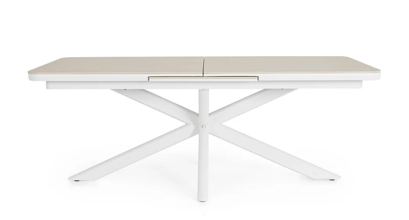 Tavolo "Pascal" allungabile struttura in alluminio Bianco piano in pietra 200-260 x h 76 cm