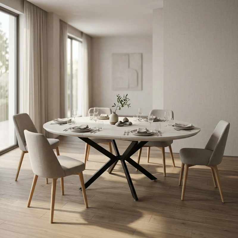 Tavolo da Pranzo Garry con Finitura Effetto Legno