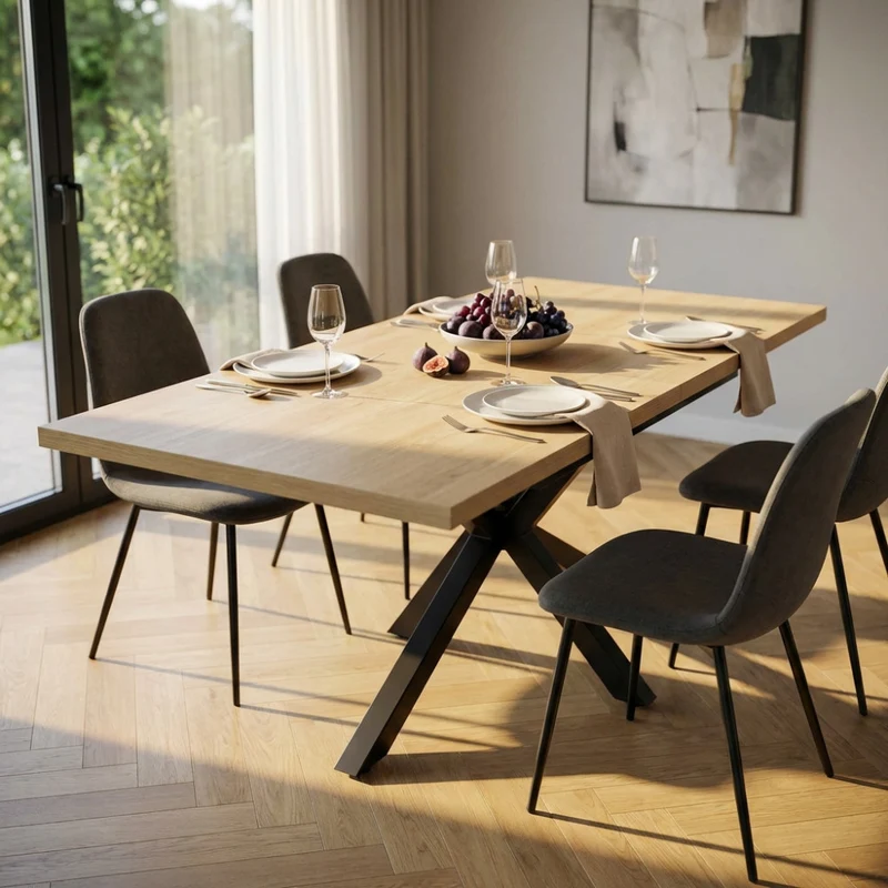 Tavolo da Pranzo Garfield in Melaminico Effetto Legno