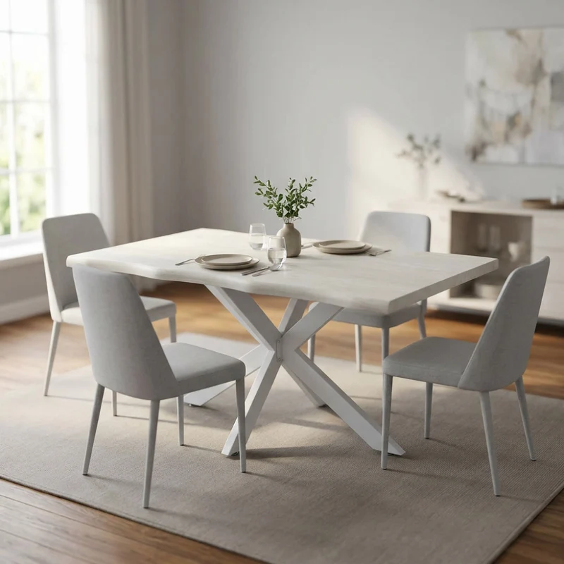 Tavolo da Pranzo Floyd Effetto Legno Bianco