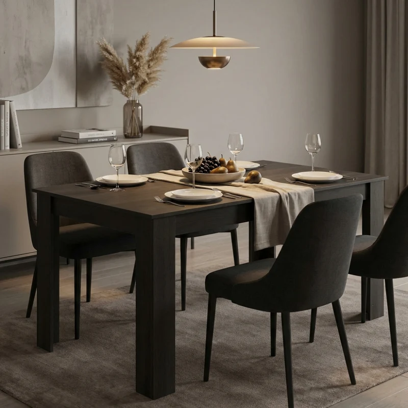 Tavolo da Pranzo Emmet in Melaminico Antracite