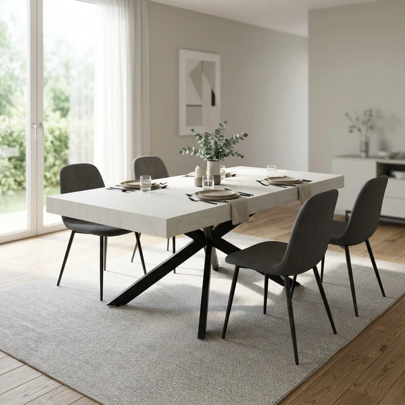 Tavolo da Pranzo Darren in Melaminico Effetto Legno