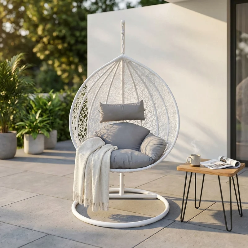 Dondolo Sospeso Giglio in Wicker Intrecciato