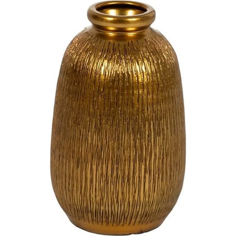 Vaso orientale ceramica dorato H30