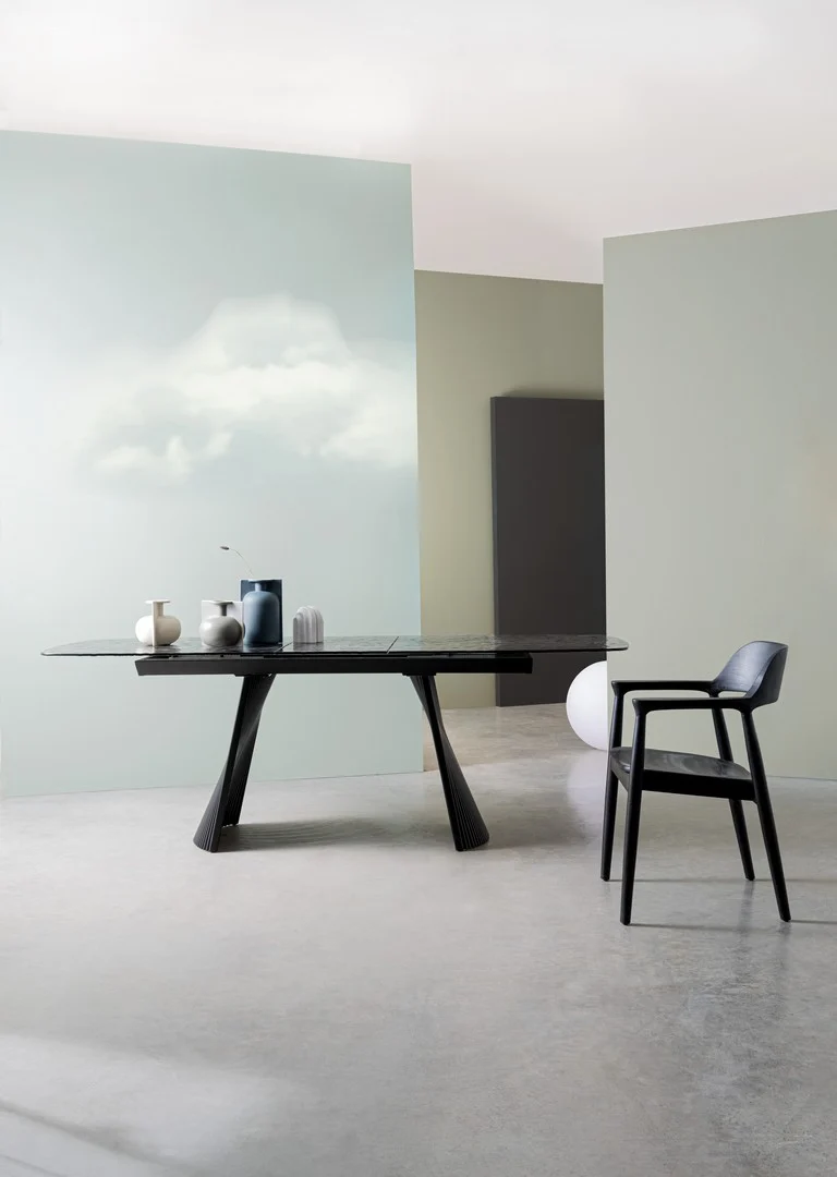 Tavolo "Oliver" allungabile in acciaio per sala da pranzo, da 180/220 x 90 cm