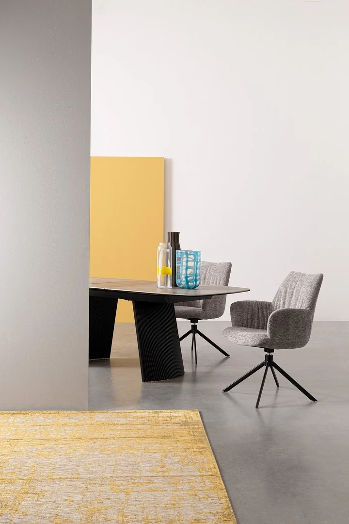 Tavolo "Oliver" allungabile in acciaio per sala da pranzo, da 180/220 x 90 cm