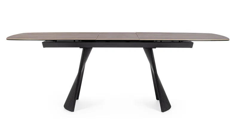 Tavolo "Oliver" allungabile in acciaio per sala da pranzo, da 180/220 x 90 cm
