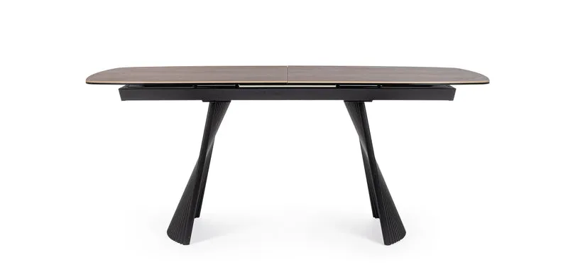 Tavolo "Oliver" allungabile in acciaio per sala da pranzo, da 180/220 x 90 cm