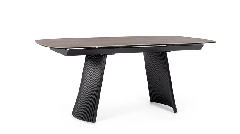 Tavolo "Oliver" allungabile in acciaio per sala da pranzo, da 180/220 x 90 cm