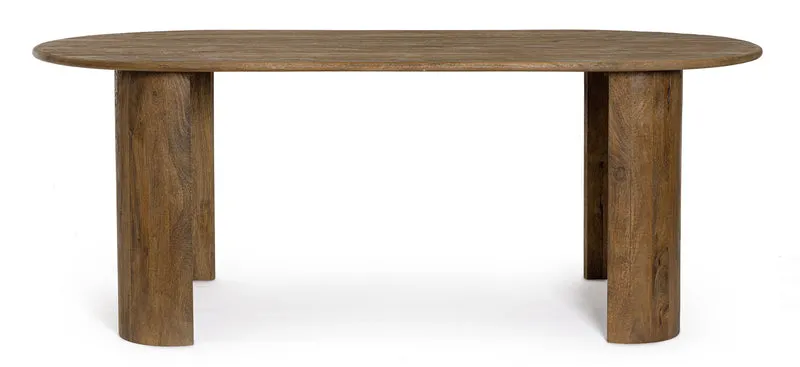 Tavolo ovale "Orlando" in legno verniciato per sala da pranzo, da 210 x 100 cm