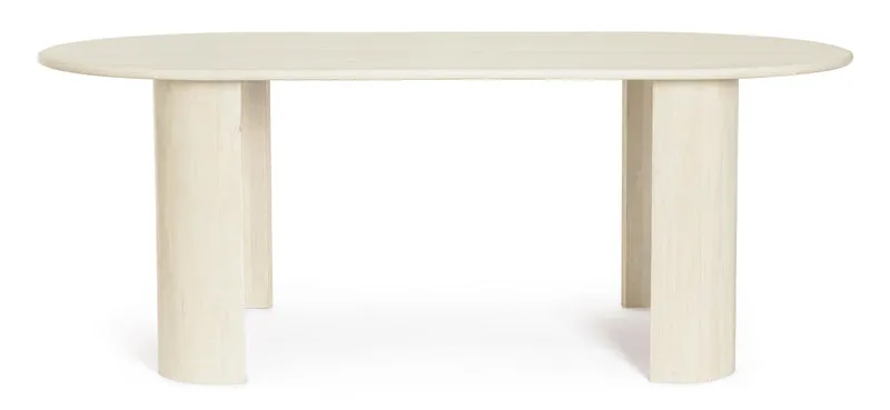Tavolo ovale "Orlando" in legno verniciato per sala da pranzo, da 210 x 100 cm