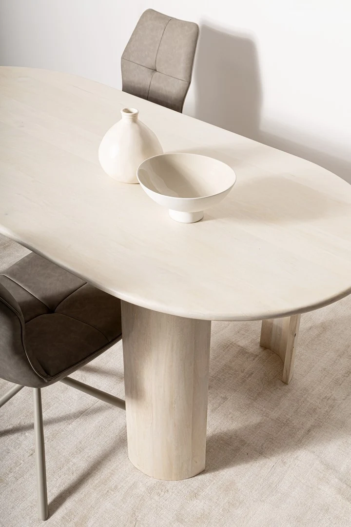Tavolo ovale "Orlando" in legno verniciato per sala da pranzo, da 210 x 100 cm