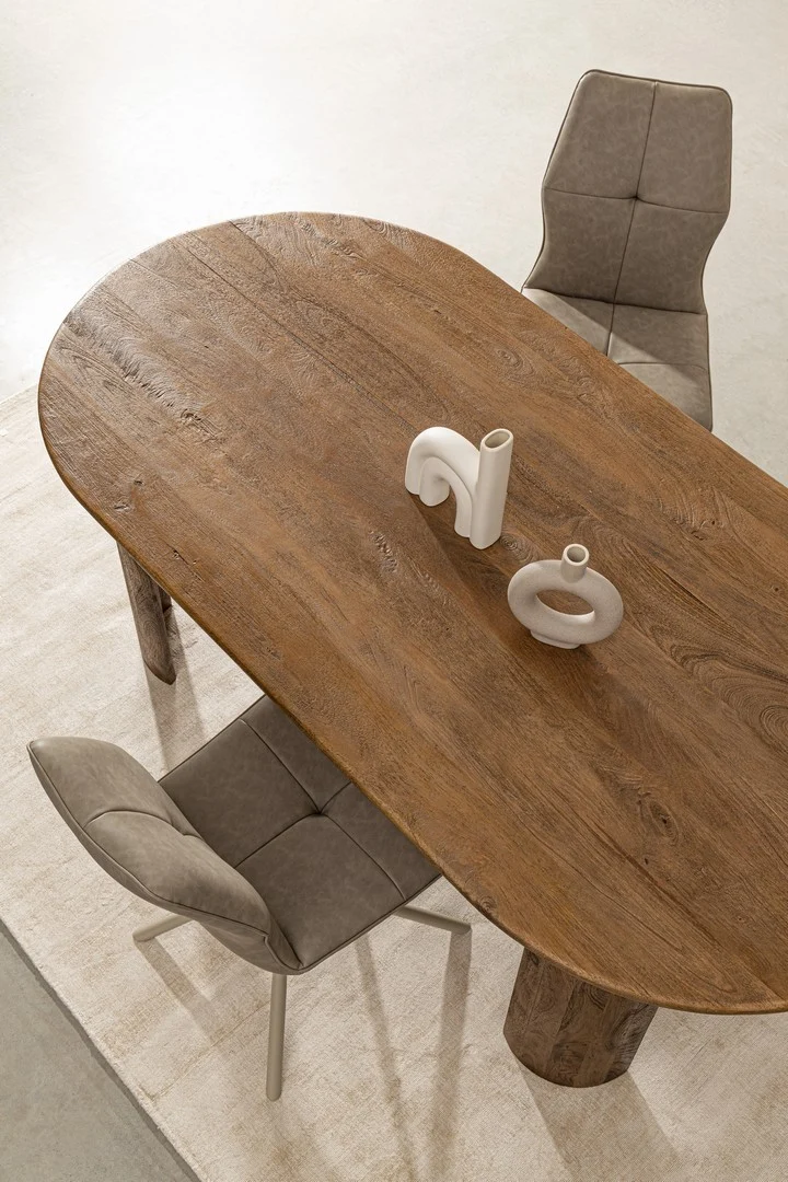 Tavolo ovale "Orlando" in legno verniciato per sala da pranzo, da 210 x 100 cm