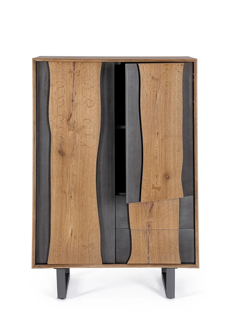 Cassettiera "Garwood" struttura in legno MDF con ante e cassetti