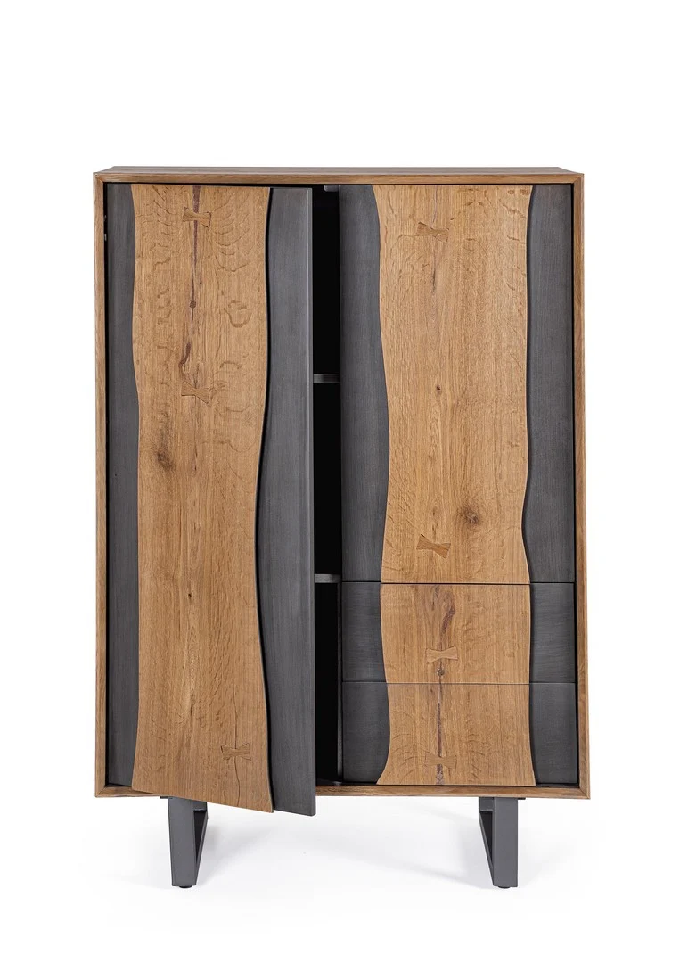 Cassettiera "Garwood" struttura in legno MDF con ante e cassetti