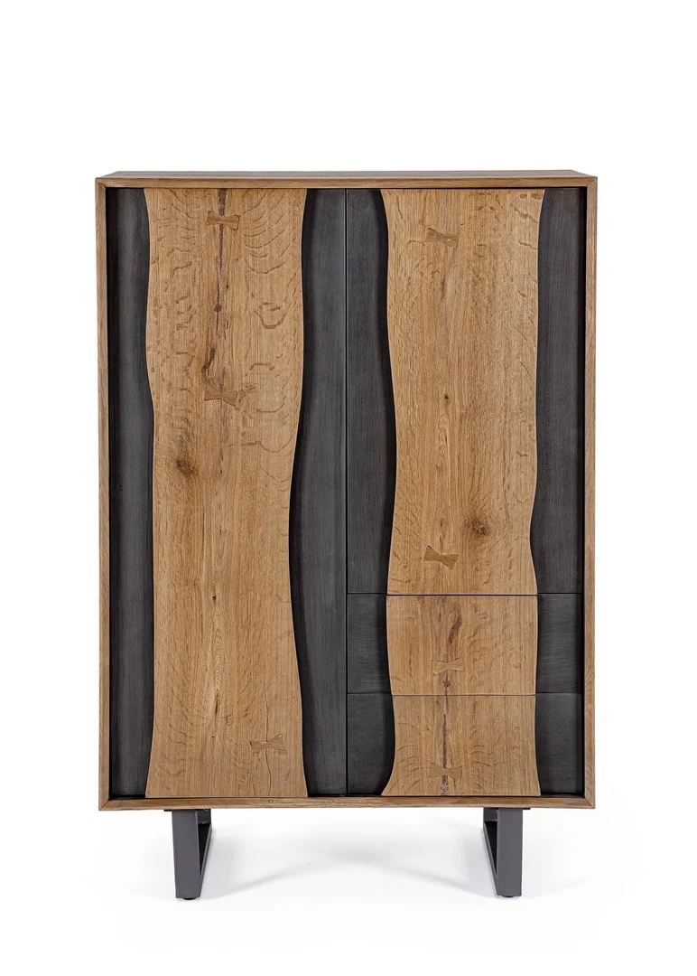 Cassettiera "Garwood" struttura in legno MDF con ante e cassetti