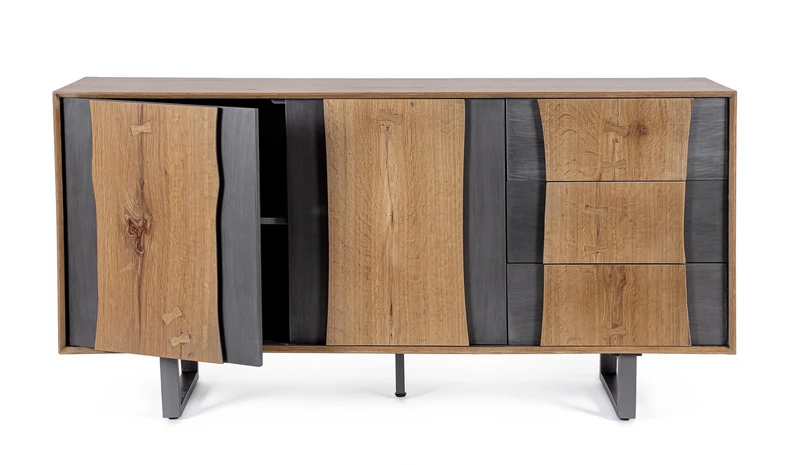 Cassettiera "Garwood" struttura in legno MDF con ante e cassetti