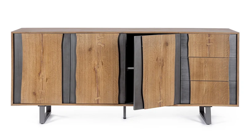 Cassettiera "Garwood" struttura in legno MDF con ante e cassetti