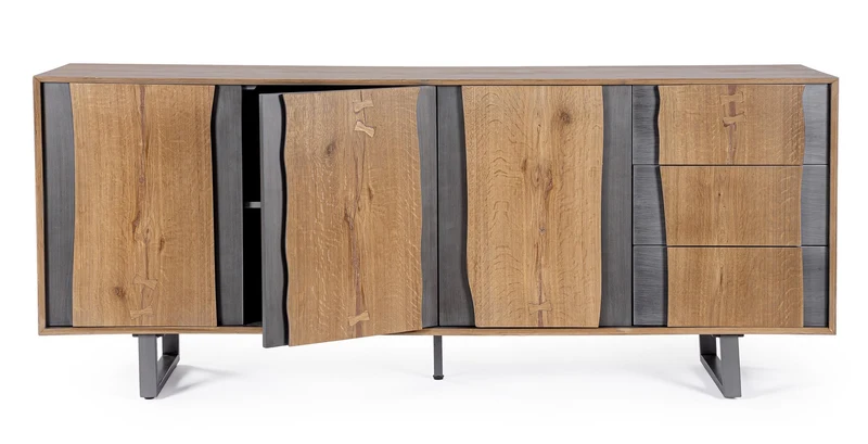 Cassettiera "Garwood" struttura in legno MDF con ante e cassetti