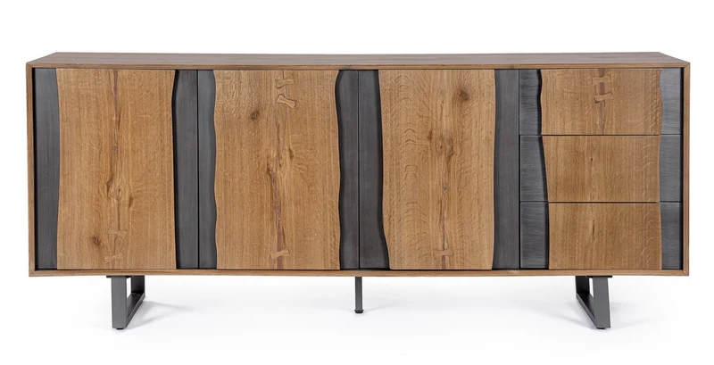 Cassettiera "Garwood" struttura in legno MDF con ante e cassetti