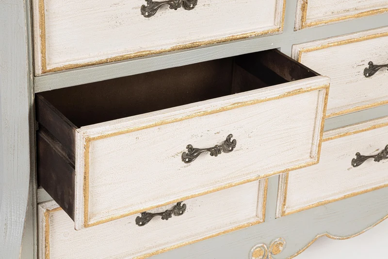 Cassettiera "Madeleine" struttura in legno di abete, cassetti e retro in legno MDF