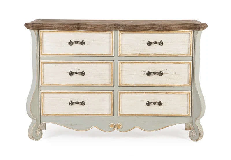 Cassettiera "Madeleine" struttura in legno di abete, cassetti e retro in legno MDF