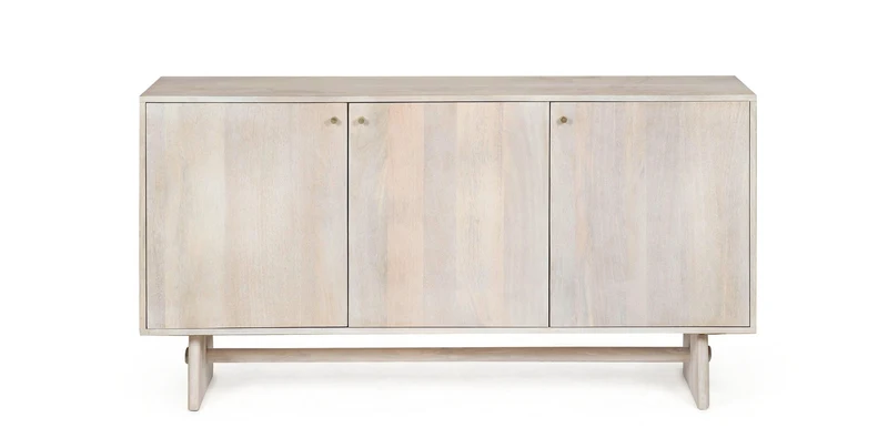 Cassettiera "Elisheva" struttura in legno di mango massiccio con vani e mensole