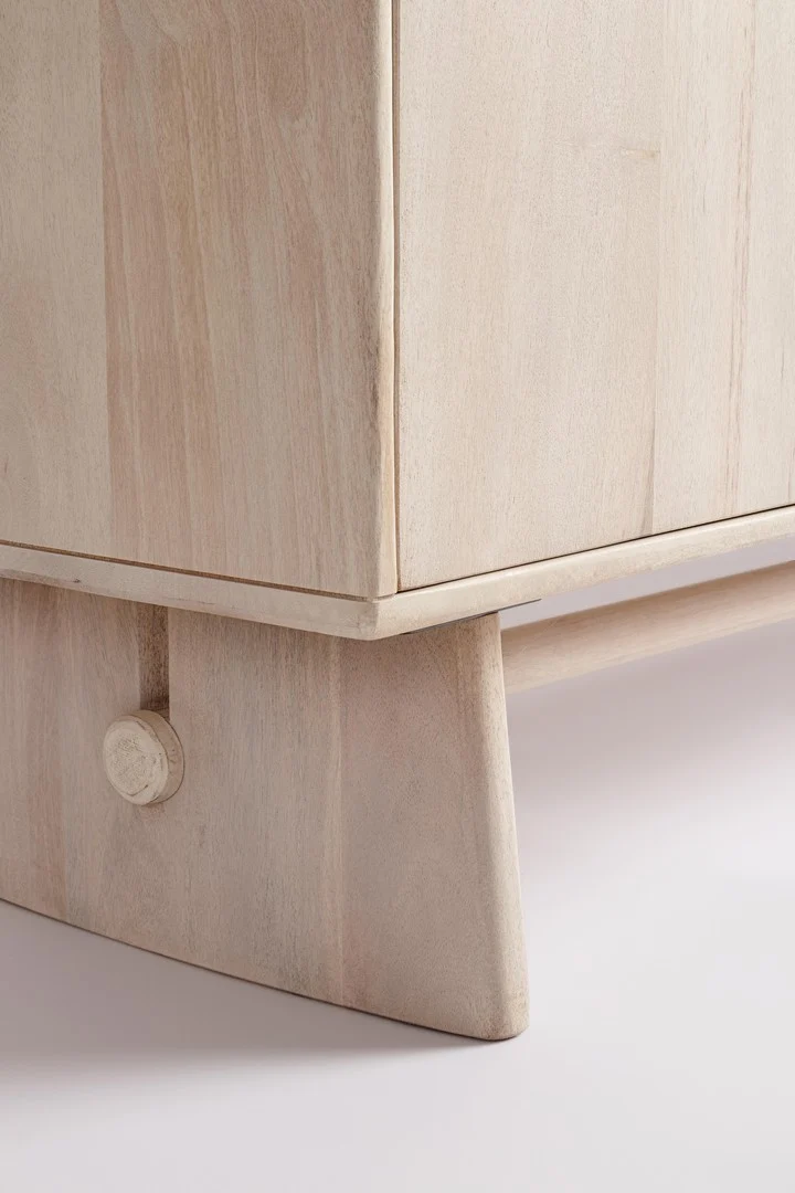 Cassettiera "Elisheva" struttura in legno di mango massiccio con vani e mensole