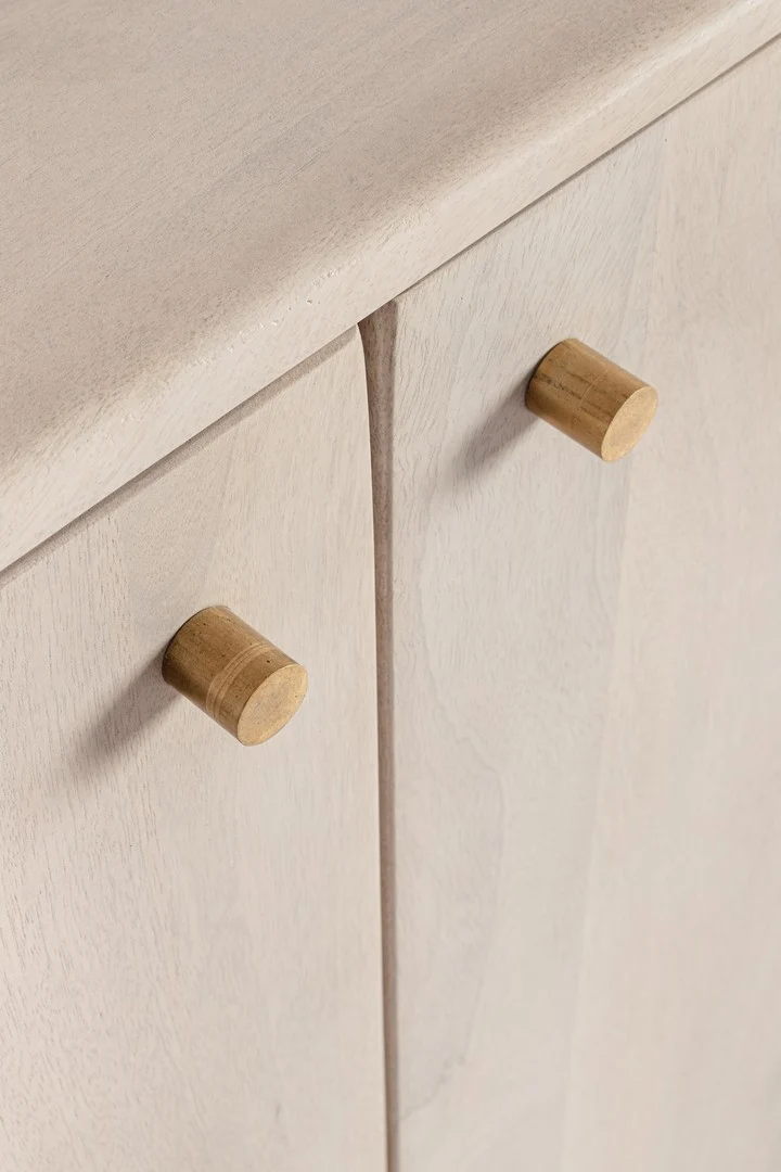Cassettiera "Elisheva" struttura in legno di mango massiccio con vani e mensole
