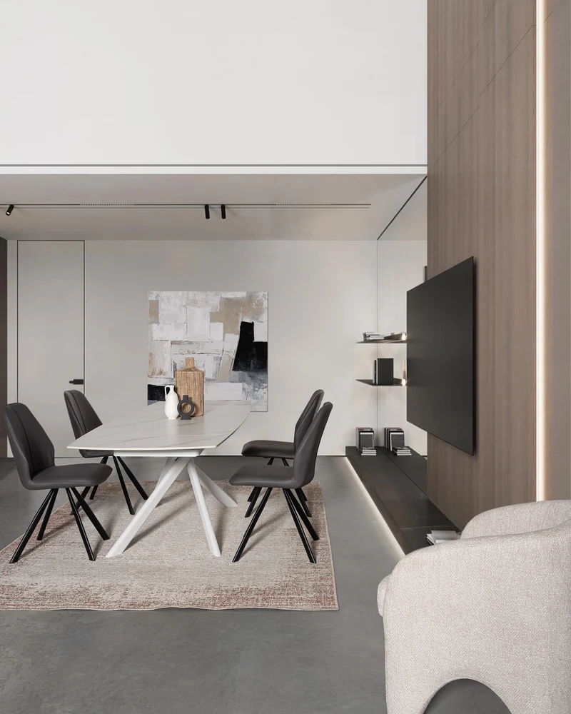 Tavolo "Joakim" allungabile in acciaio per sala da pranzo, da 160/240 x 90 cm