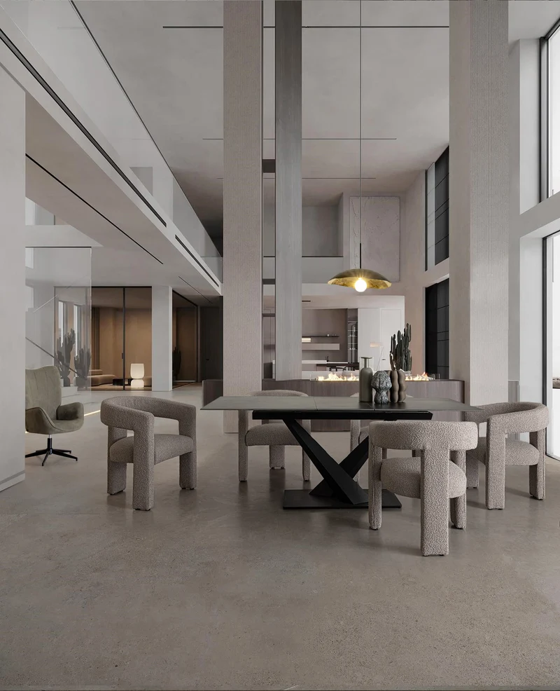Tavolo "Johannes" allungabile in acciaio per sala da pranzo, da 160/200x 90 cm