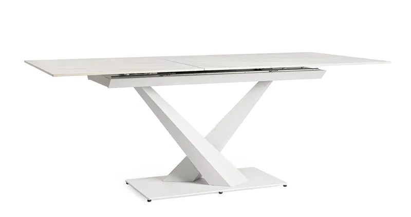 Tavolo "Johannes" allungabile in acciaio per sala da pranzo, da 160/200x 90 cm