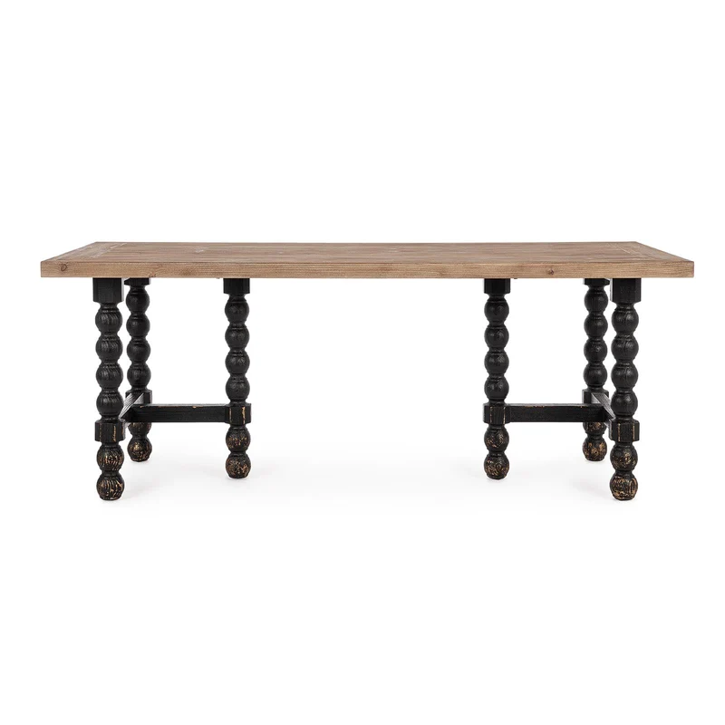 Tavolo "Nereide" in legno di abete per sala da pranzo, da 198 x 94 cm