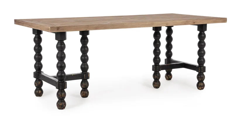 Tavolo "Nereide" in legno di abete per sala da pranzo, da 198 x 94 cm