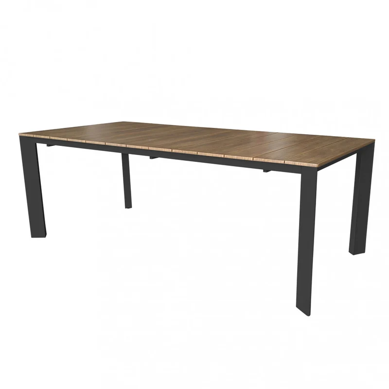 Tavolo da Esterno Allungabile Sacramento Piano Effetto Legno Antracite